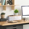 Large Cable Management Box, White Washed Wood Cord Organizer Box