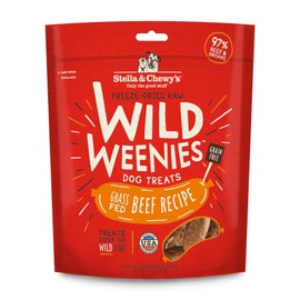 Stella & Chewy's Freeze-Dried Raw Wild Weenies Dog Treats - High-Protein Training Treats for Dogs & Puppies - All-Natural Grass-Fed Beef Recipe with 97% Meat & Organs - USA Made - 3.25 oz Bag