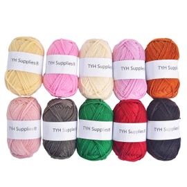 TYH Supplies 10 Acrylic Yarn Pack | 700 Yard Soft Yarn Medium Weight | Beginner Assorted Yarn Set | 10 Unique Colors 70 Yard Each Skein | Multipack for Amigurumi and Crafts