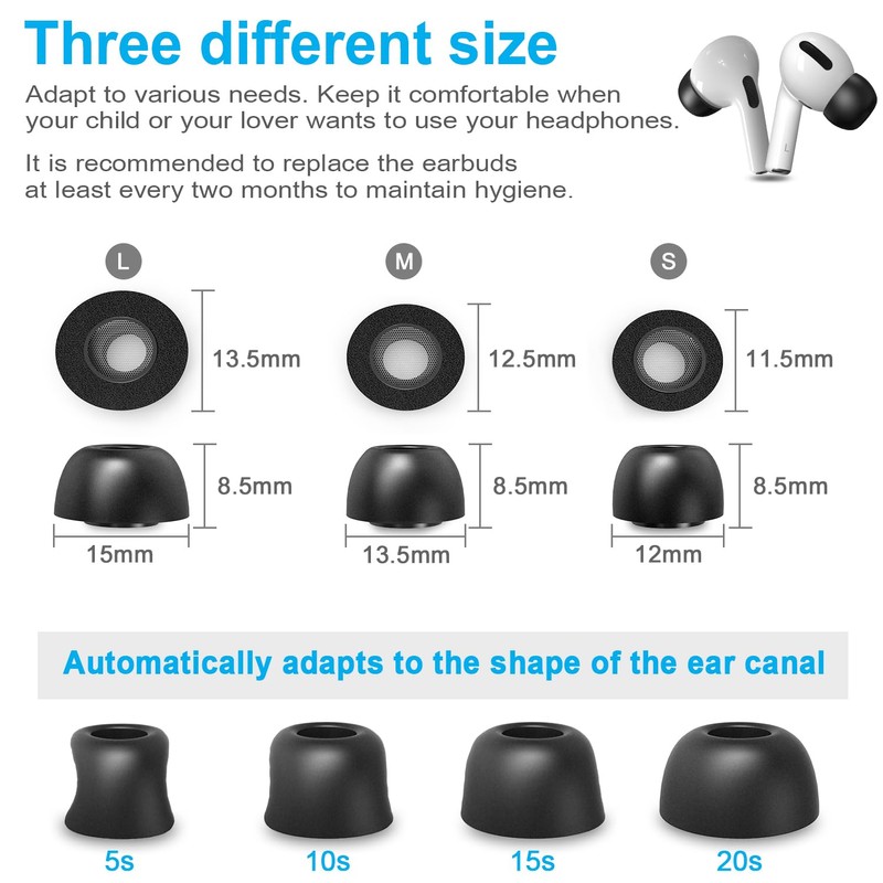 New bee A3 airpod Memory Foam tip, Memory Foam Replacement