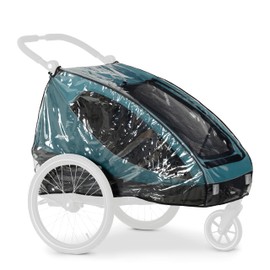 Hauck Raincover for Bicycle Trailer, Buggy Dryk Duo Raincover, Perfect Fit, Velcro Fastening, Ventilation Holes, Good Air Circulation, Foldable, Space-saving, Stowable, Easy to Use (Transparent)