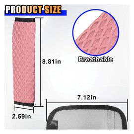 2PCS Car Seat Belt Covers Pads - Breathable Mesh Seatbelt Cushion Auto Seat Belt Pads for a More Comfortable Driving - Seatbelt Shoulder Strap Protector Harness Cushion Pad for Most Cars (Pink)