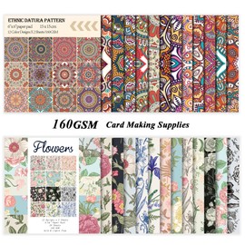 48 Sheets 24 Designs Scrapbook Paper Pad, 6"×6" Single-Sided Decopodge Craft Paper,Cardstock Paper,Scrapbooking DIY Decorative Background Cardmaking Supplies.Datura&Flowers