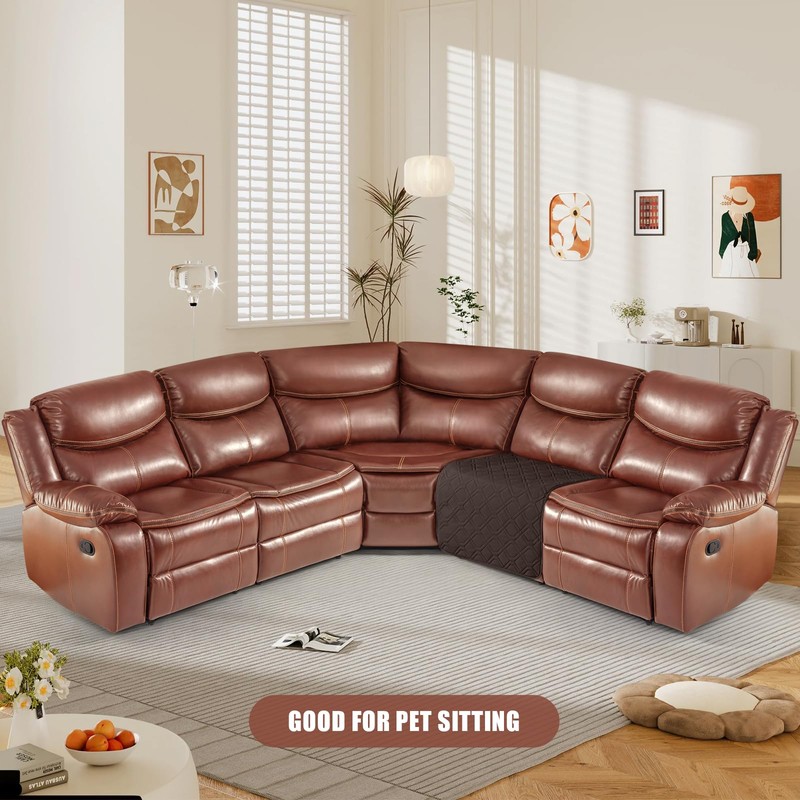 VANSOFY Extra Large Reclining Sectional Couch Covers, Waterproof 5-Piece Sofa