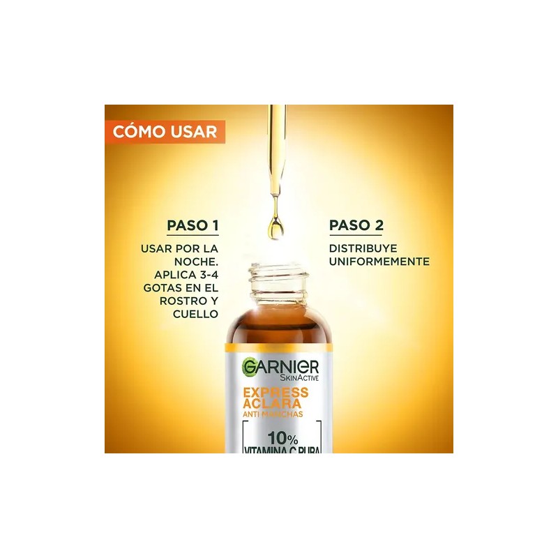 Garnier Express Aclara Sérum Noche Antimanchas con Vitamina C Pura,