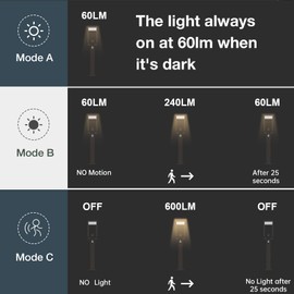 Outdoor Solar Pathway Light, Motion Sensor Dusk to Dawn Bright Lamp, LED Waterproof Aluminum Landscape Lighting Path High Lumen for Garden Yard Lawn Walkway Driveway Adjustable Outside Lantern
