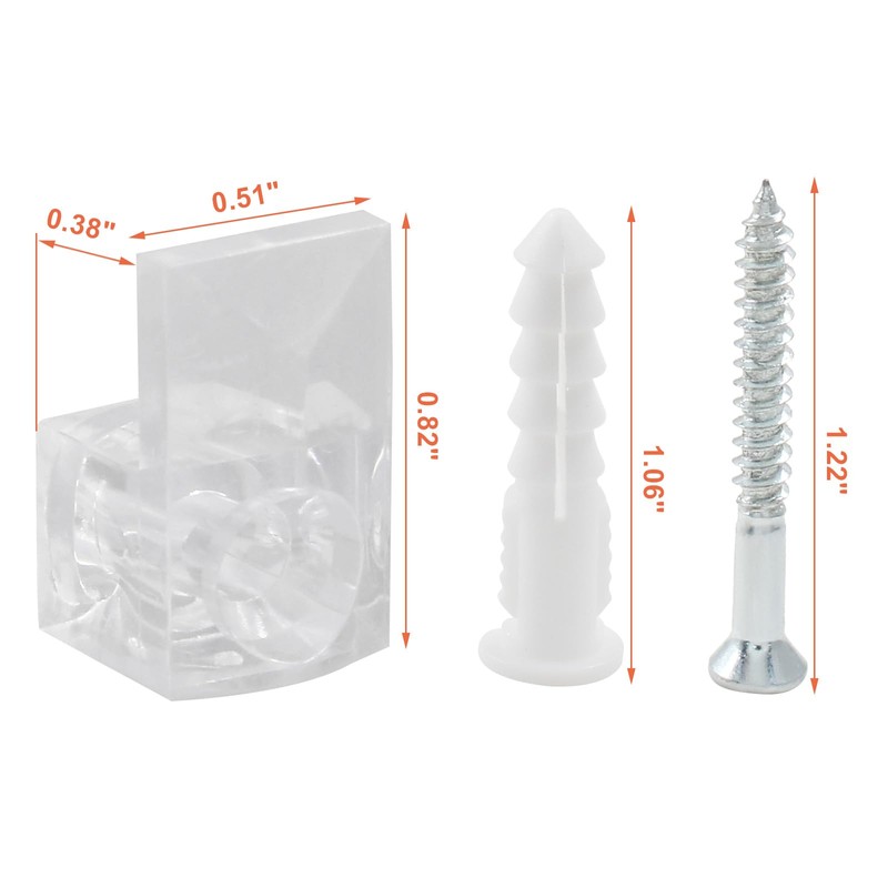 Zorfeter 22Pcs 3/8 Mirror Holder Clips, Crystal Clear Plastic Mirror