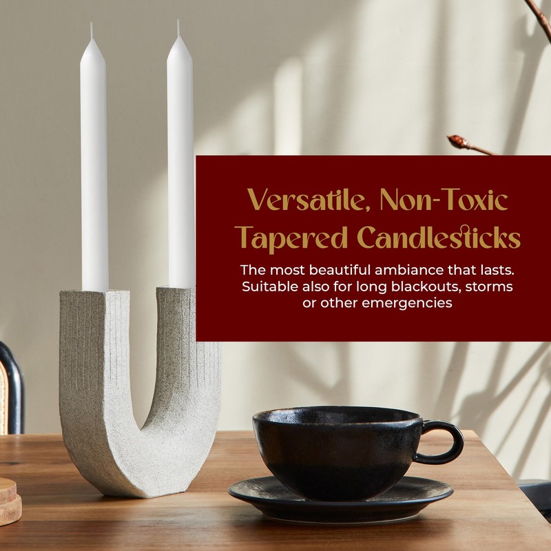 Lerner White Household Candlesticks, Pack of 72 | 3-Hour Burning