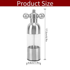 Salt and Pepper Grinder, Salt or Pepper Shakers Pepper Mill, Adjustable Stainless Steel Salt Grinder or Pepper Grinder for Home,Kitchen,Barbecue (Short Size)