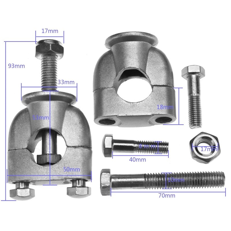 eMagTech 1 Pair Motorcycle Handlebar Clamp, Handlebar Riser Mount Clamps,