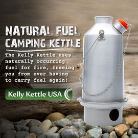 Kelly Kettle Camp Stove Anodized Aluminum - Boils Water Within Minutes, Uses Natural Fuel, and Enables You to Rehydrate Food or Cook a Meal