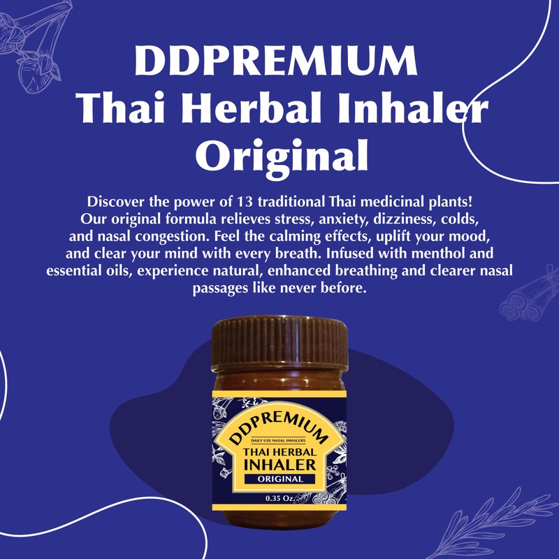 DDPremium Thai Herbal Inhaler with Menthol & Essential Oil -