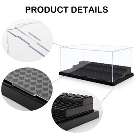 lomonmen Acrylic Display Case, Mini Figures Display Case, 3-Layer Acrylic Box, Transparent, Dustproof for Building Blocks for Mini Figures, Action Figures, Blocks, Collectibles (White, 25.5 x 15.5 x