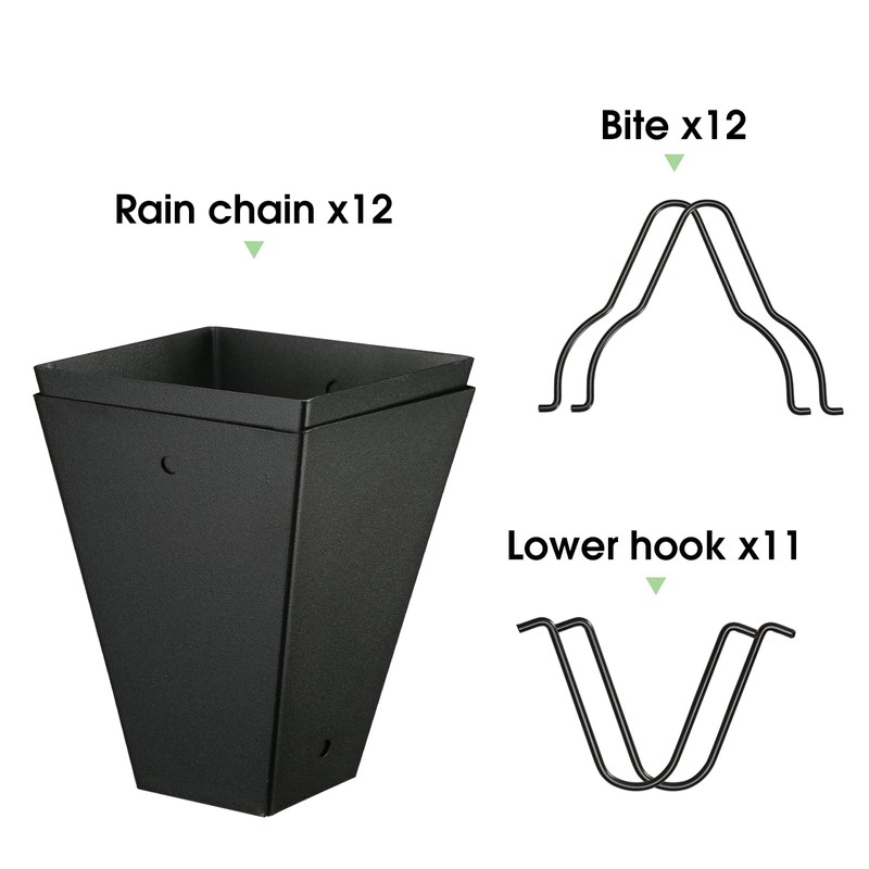 TE DEUM Square Link Rain Chain, 8.5 Feet Length, 3.7inch