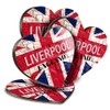 4 x Heart Coasters - Liverpool England Flag Circle Cork