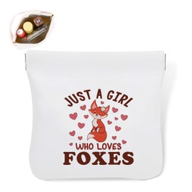 Fox Lover Pocket Cosmetic Bag, Waterproof Portable No Zipper Self-Closing Makeup Pouch, Just A Girl Who Loves Foxes, Fox Gift, Gift Ideal for Women Girls Teen (CX26)