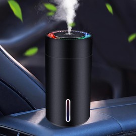 Anuoio Car air freshener diffuser USB Large capacity Car diffuser Car summer cool, Oil Diffuser Humidifiers Car odor eliminator Car decor Metal housing Stable won't tip over Auto On/Off (MetalBlack)