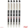 FLAIR Marathon 5 x 0.7mm BLACK Ballpoint Pens Smooth Longer