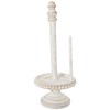 Mud Pie 47100002 Farmhouse Washed Beaded Wood Pedestal Paper Towel