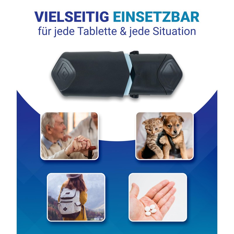 CINIBOX Tablettenteiler – für große & kleine Tabletten – Anthrazit