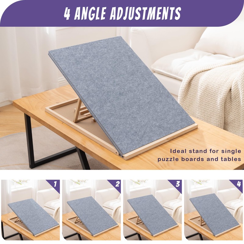 Tektalk Foldable Jigsaw Puzzle Board with 4 Angle Adjustable Bracket/Stand,
