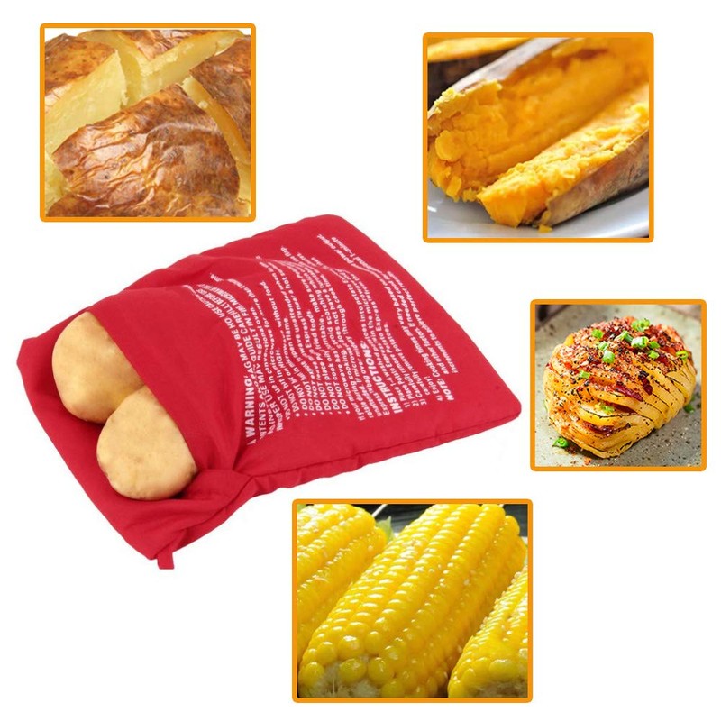 3 Pack of Microwave Potato Bag Kit, with 3PCS Silicone