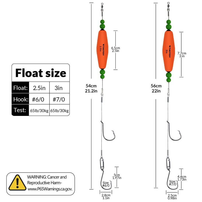 THKFISH Catfish Float Rigs with Double Hooks Santee Rig for