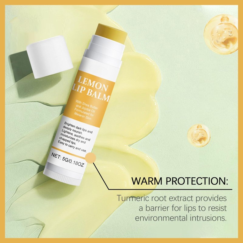 SHEBEEDO Lemon and Turmeric Lip Balm Lightening for Dark Lips,Lip