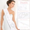 KICOSY Rhinestone Bride to Be Sash with Diamond Ring Icons