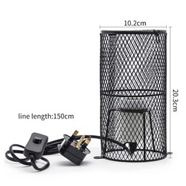 zalati Heating Lamp Socket with Lampshade Lighting Guard Anti Hot Bracket Cage Holder for Reptiles Pets Protection - 200W