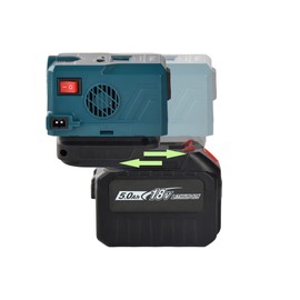 DC12V Input from car and DC18V Input from Lithium Battery Pack Dual DC Input to AC110V 200W with LED worklight, USB, Type C Output and LCD Display (Compatible with makita 18V Battery Pack)
