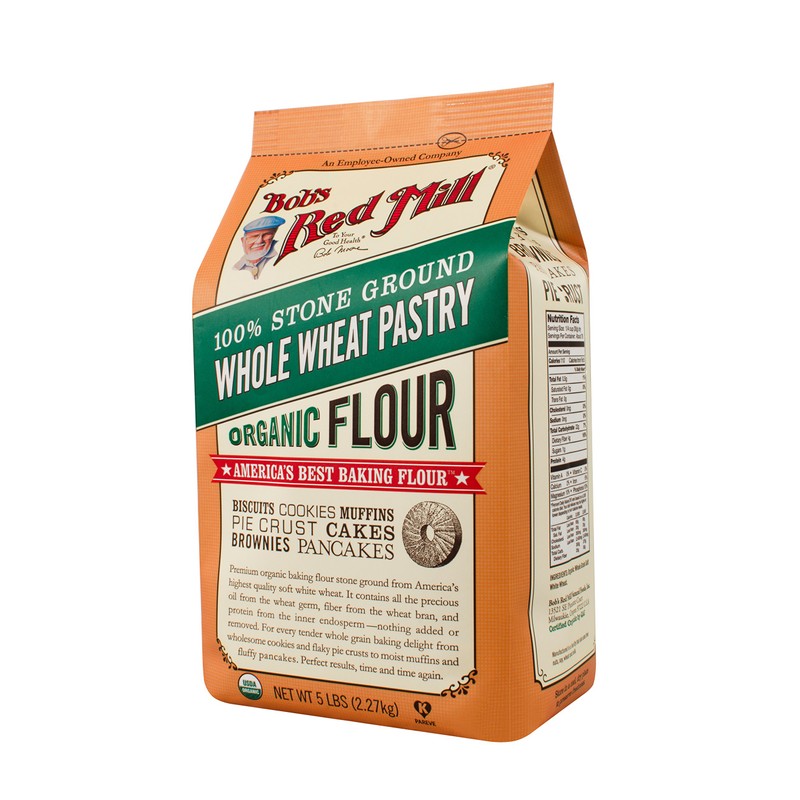 Bob's Red Mill, Organic Pastry Flour, Whole Wheat, 5 lb