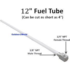 Marpac Boat Marine Fuel Tank Pick-Up 12" Length 1/4" NPT Aluminum Fitting 3/8" ID Tube