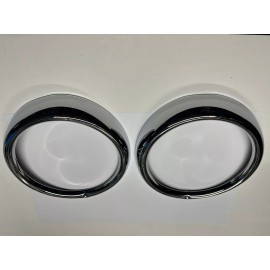 Chrome Headlight Rings Pair Left & Right, VW Beetle 67- On, Bus 68-On, T-3 62-74