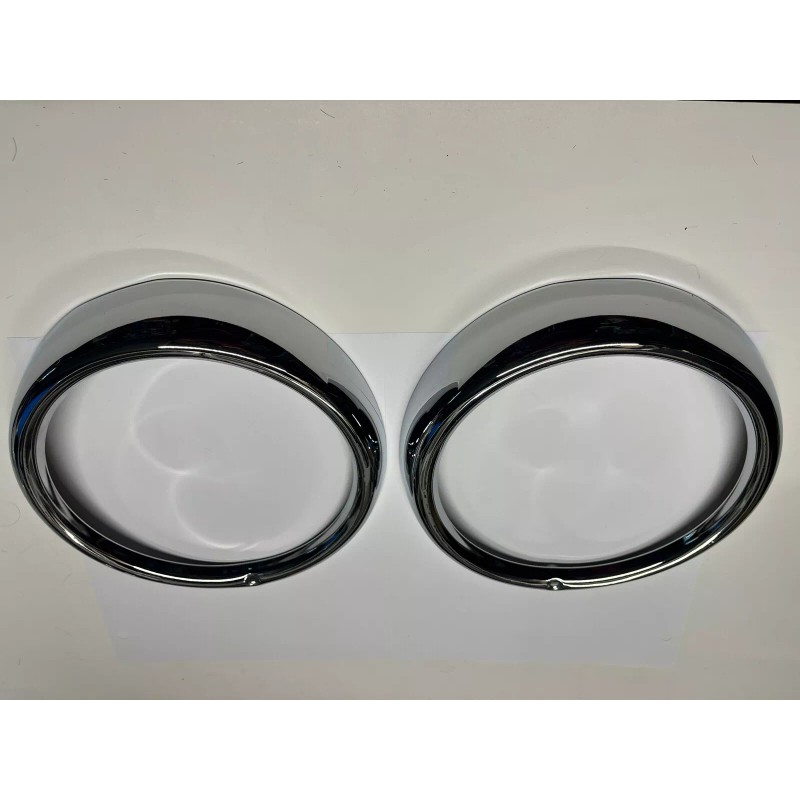 Chrome Headlight Rings Pair Left & Right, VW Beetle 67-