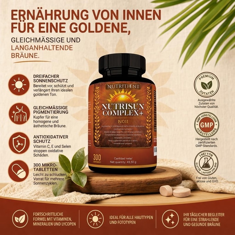 300 Tablets Tanning Capsules with Beta Carotene, Copper, Selenium, Lycopene,
