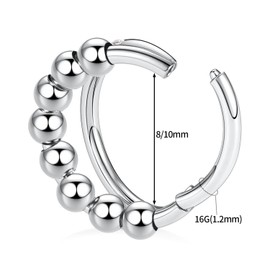 hengkaixuan 16 g Nose Rings Double/Triple Stacked Septum Rings Lip Rings Septum Jewellery Septum Ring Nose Ring Cartilage Ring Unisex, Metal