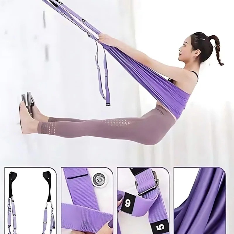 Aerial Yoga Stretching Strap with Loops – Premium Nylon Yoga