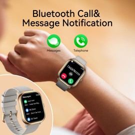 LIMTZOPY Smartwatch(Answer/Make Call), 1.96" Smart Watches for Women with 100 Sport Modes, IP68 Waterproof Fitness Tracker Compatible with iOS and Android (Gray, 1.96)