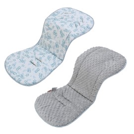 Baby Pushchair Seat Liners,Universal Double-Sided Pram Seat Liner,Baby Stroller Liner Pad Seat Cover Seat Cushion for Toddler Infant,Reversible for Pushchairs & Strollers,37x80cm(Blue Leaves)