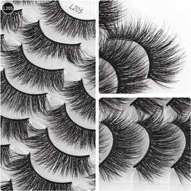 SHIDISHANGPIN 16 Pairs Black Eyelashes Natural Long Multilayer Fluffy Eyelashes 3D Thick Eyelashes Handmade False Eyelashes (L205)