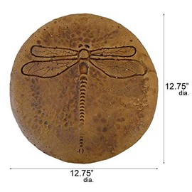 Solid Rock Stoneworks Round Dragonfly Stepping Stone- Autumn Wheat