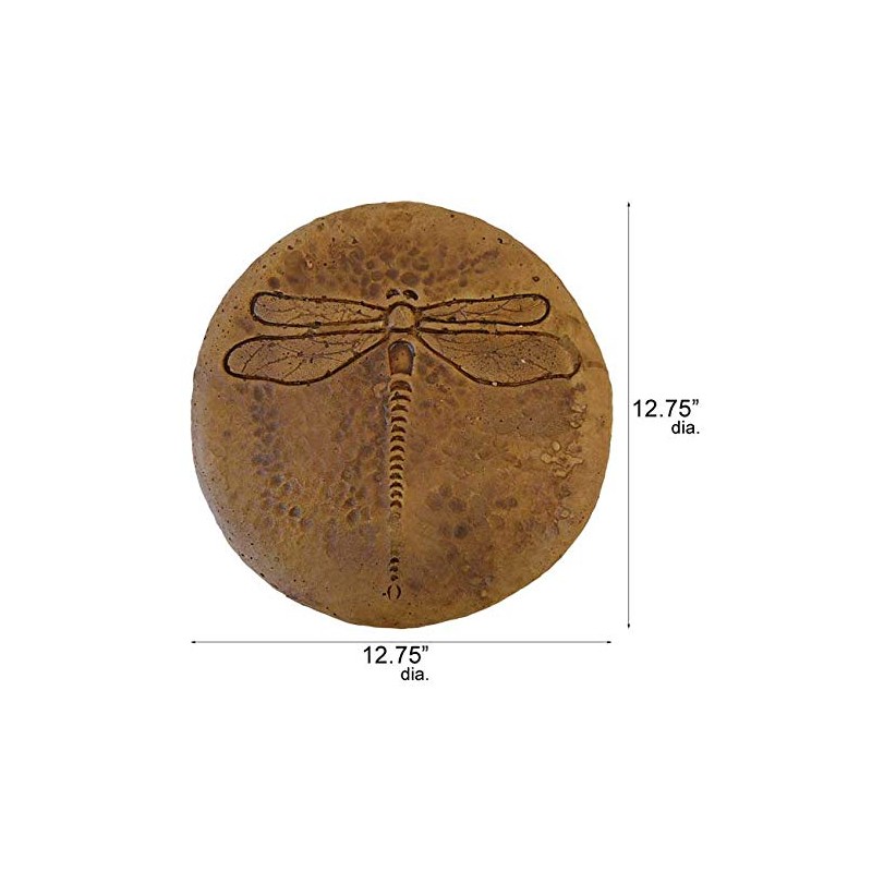 Solid Rock Stoneworks Round Dragonfly Stepping Stone- Autumn Wheat