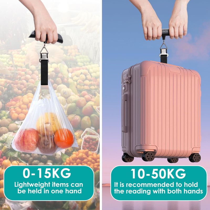 GeeRic Digital Luggage Scale, Suitcase Handheld Weight Scale, Max 50Kg/110Lb