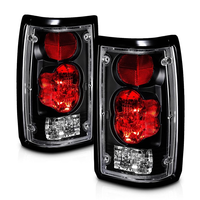 AmeriLite Black Euro Tail Lights for 1986-1993 Mazda B2000 Seried
