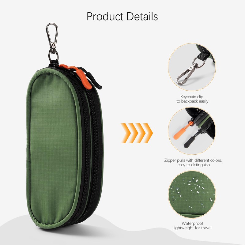 Tangoner Double Eyeglasses Case Soft Portable Zipper Sunglasses Pouch with