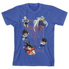 Youth Boys Dragon Ball Z Anime Cartoon Blue Graphic Tee Shirt-Large