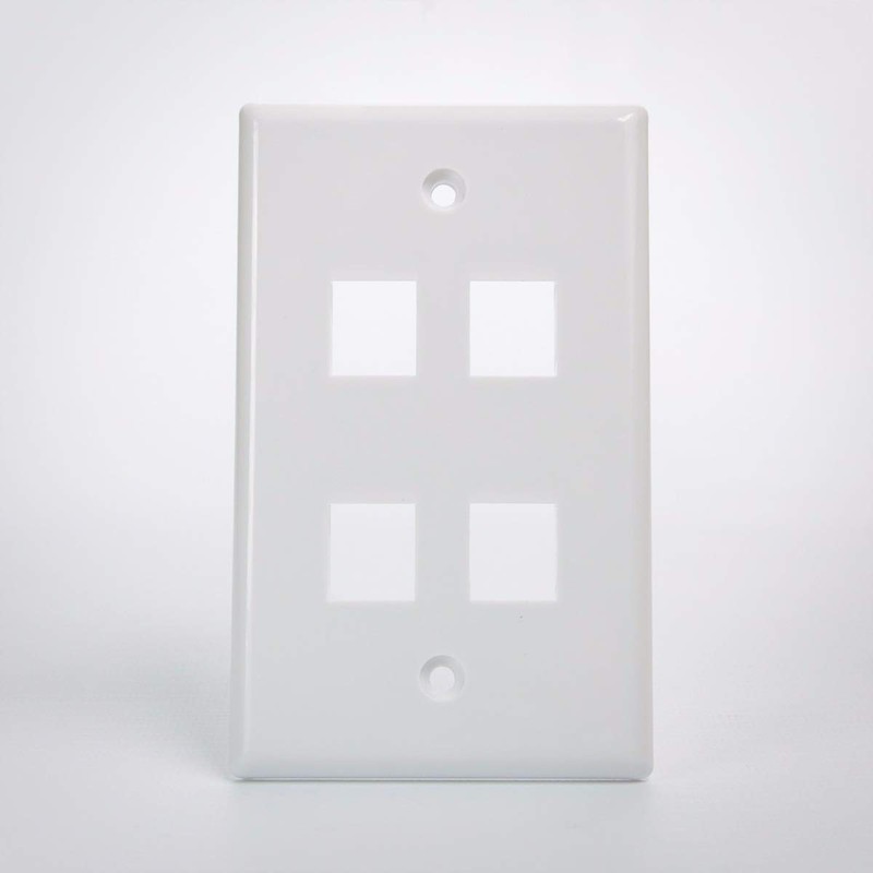 Keystone Wall Plate White 4 Port