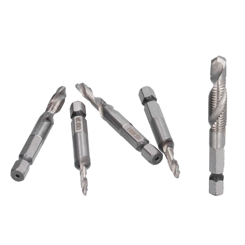 Drill Tap Bit Set Hex Shank Metric Combo HSS Ti
