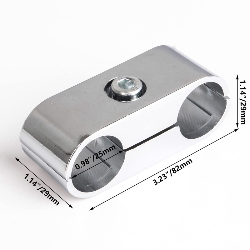 BQLZR 2x Double Hole Tube Clamp Pipe Round Tube Two-way